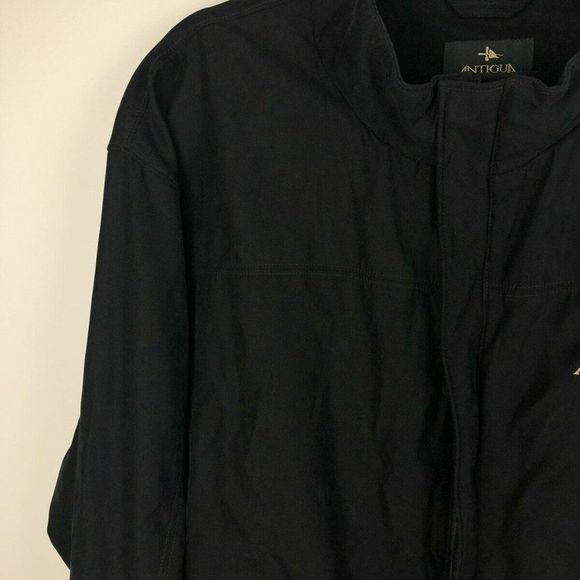 ANTIGUA Full Zip Press Buttons Mens GOLF JACKET Pockets Lined BLACK XL NWOT - Picture 4 of 11